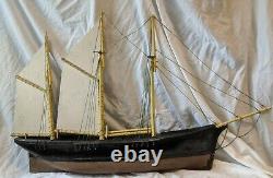 Incredible ANTIQUE Wood CLIPPER SHIP WEATHERVANE Model Pond Yacht Boat 43x 27