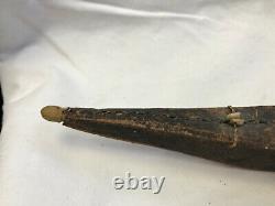 Inuit Eskimo Handmade Wood Stitched Skin Kayak Model Fisherman Boat Antique