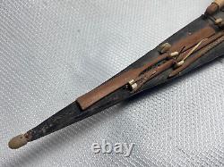 Inuit Eskimo Handmade Wood Stitched Skin Kayak Model Fisherman Boat Antique