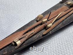 Inuit Eskimo Handmade Wood Stitched Skin Kayak Model Fisherman Boat Antique
