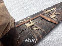 Inuit Eskimo Handmade Wood Stitched Skin Kayak Model Fisherman Boat Antique