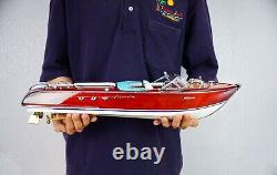 Italian Riva Aquarama Wooden Spead Boat 21'' Handmade Christmas Gift Luxury Home
