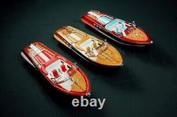 Italian Riva Aquarama Wooden Spead Boat 21'' Handmade Christmas Gift Luxury Home