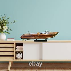 Italian Speed Boat Ship Wooden Model 21 52Cm Luxury Handmade Home Desk Display