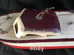 Ito Japan Speed Boat Wooden Battery Operated Scale Model Toy Tmy Motor 16 Long