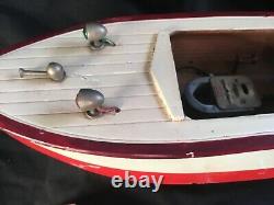 Ito Japan Speed Boat Wooden Battery Operated Scale Model Toy Tmy Motor 16 Long