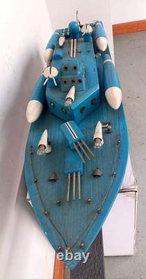 Ito Japanese Wood Model Battery Pt Boat 1950s 30 In Length Rare