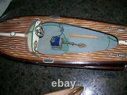 Ito Toy Wood Boat Cobra Model Battery Operated Boat Wooden Boat Speed Boat Rare