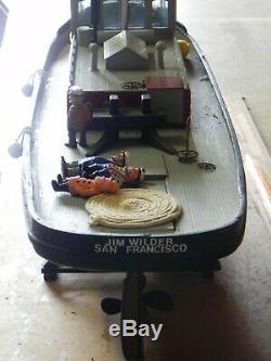 JIM WILDER SAN FRANCISCO Model TUG Boat + Display Case MAINE COAST ESTATE LQQK