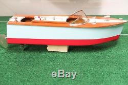 Japanese Bat Op Wooden Scale Model Boat New 1950's Boxed Vintage