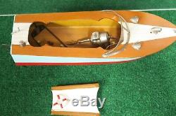 Japanese Bat Op Wooden Scale Model Boat New 1950's Boxed Vintage