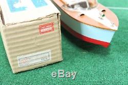 Japanese Bat Op Wooden Scale Model Boat New 1950's Boxed Vintage