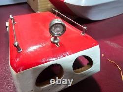 Japanese Rico Port Patrol Battery Operated WOODEN MODEL BOAT TOY Box Japan