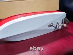 Japanese Rico Port Patrol Battery Operated WOODEN MODEL BOAT TOY Box Japan