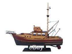 Jaws Movie Orca Model 20 Wooden Fishing Boat Wood Assembled Fishing Ship