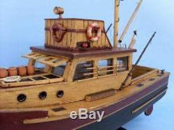 Jaws Movie Orca Model 20 Wooden Fishing Boat Wood Assembled Fishing Ship