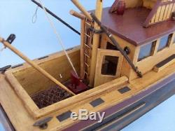 Jaws Movie Orca Model 20 Wooden Fishing Boat Wood Assembled Fishing Ship