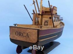 Jaws Movie Orca Model 20 Wooden Fishing Boat Wood Assembled Fishing Ship