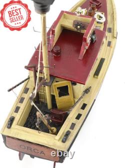 Jaws Orca Wooden Ship Model 15 Shark Fishing Boat Pre-Assembled Antique Decor