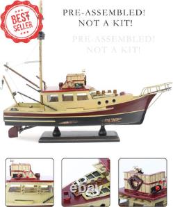 Jaws Orca Wooden Ship Model 15 Shark Fishing Boat Pre-Assembled Antique Decor