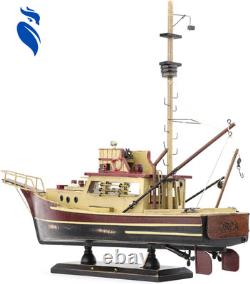 Jaws Orca Wooden Ship Model Shark Fishing Boat Pre-Assembled Antique Finish Deco