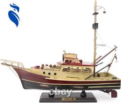 Jaws Orca Wooden Ship Model Shark Fishing Boat Pre-Assembled Antique Finish Deco