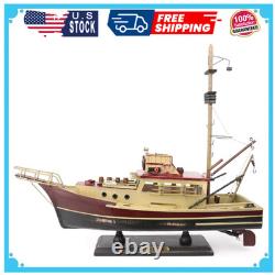Jaws Orca Wooden Ship Model Shark Fishing Boat Pre-Assembled Antique Finish S