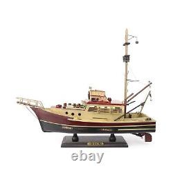 Jaws Orca Wooden Ship Model Shark Fishing Boat Pre-Assembled Antique Finish S
