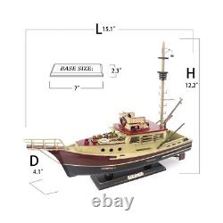 Jaws Orca Wooden Ship Model Shark Fishing Boat Pre-Assembled Antique Finish S