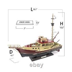 Jaws Orca Wooden Ship Model Shark Fishing Boat Pre-Assembled Antique Finish S