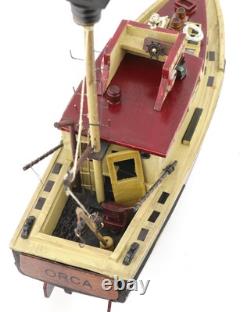 Jaws Orca Wooden Ship Model Shark Fishing Boat Pre-Assembled Antique Finish S