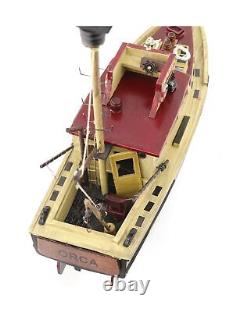 Jaws Orca Wooden Ship Model Shark Fishing Boat Pre-Assembled Antique Finish S