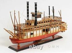 King Of Mississippi Paddle Wheel Steam Riverboat 30 Wood Model Assembled