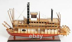 King Of Mississippi Paddle Wheel Steam Riverboat 30 Wood Model Assembled