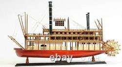 King Of Mississippi Paddle Wheel Steam Riverboat 30 Wood Model Assembled