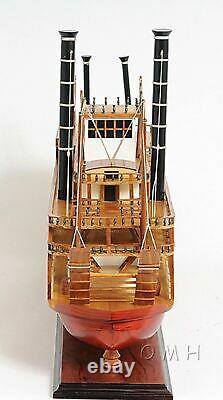 King Of Mississippi Paddle Wheel Steam Riverboat 30 Wood Model Assembled