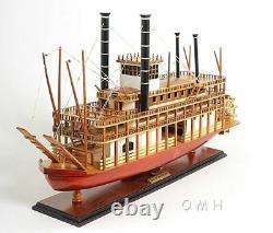 King Of Mississippi Paddle Wheel Steam Riverboat 30 Wood Model Assembled
