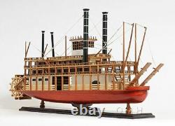 King Of Mississippi Paddle Wheel Steam Riverboat 30 Wood Model Assembled