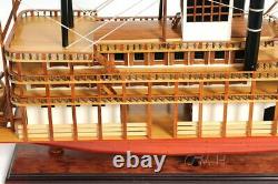 King Of Mississippi Paddle Wheel Steam Riverboat 30 Wood Model Assembled