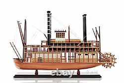 King Of Mississippi Paddlewheel Steamboat Wooden Riverboat Model 30 Ferry Boat