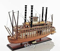 King Of Mississippi Paddlewheel Steamboat Wooden Riverboat Model 30 Ferry Boat