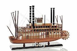 King Of Mississippi Paddlewheel Steamboat Wooden Riverboat Model 30 Ferry Boat