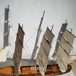 LARGE 4 foot ANTIQUE SHIP MODEL pond boat rosewood frigate TALL SHIP BOAT MODEL