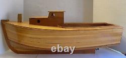 LARGE Antique Fishing Boat 29 L x 11 W Hand Built Wooden Model Ship Assembled
