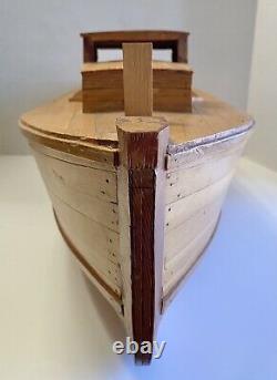 LARGE Antique Fishing Boat 29 L x 11 W Hand Built Wooden Model Ship Assembled