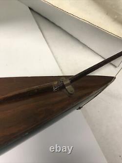 LARGE Vintage hollow wood boat pond yacht Display Ship Sailboat model- 36x41