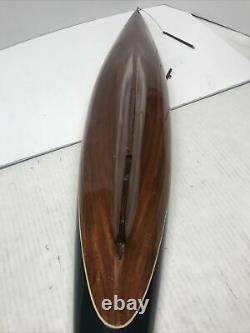 LARGE Vintage hollow wood boat pond yacht Display Ship Sailboat model- 36x41