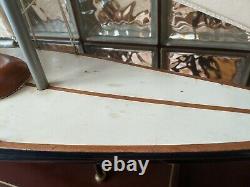 LARGE Vintage hollow wood boat pond yacht Display Ship Sailboat model- 37x44