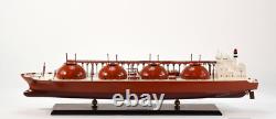 LNG Gas Tanker Wooden Handmade Ship Model 36, Savy Boats, NEW, Wood and Metal
