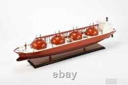 LNG Gas Tanker Wooden Handmade Ship Model 36, Savy Boats, NEW, Wood and Metal